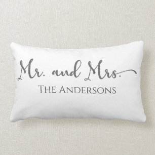 Coussin Rectangle M. et Mme personnalisés carreau