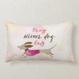 Coussin Rectangle Madame folle de chien de saucisse