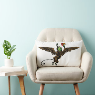 Coussin Rectangle Mage de l'Oz vintage, singe volant maléfique