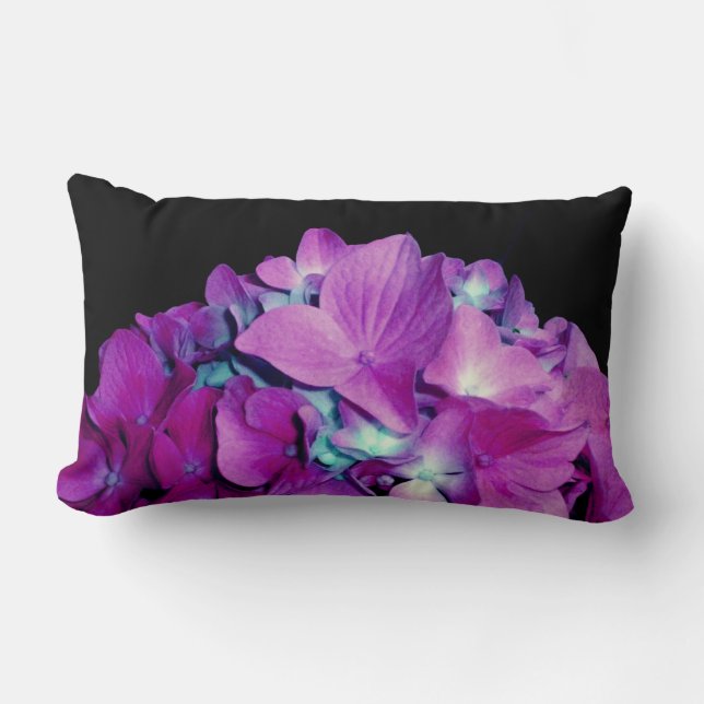 Coussin Rectangle Magenta Hydrangea (Recto)
