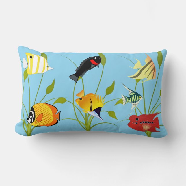 Coussin Rectangle Magical Fish and Plants Ocean Lumbar Pillow (Recto)