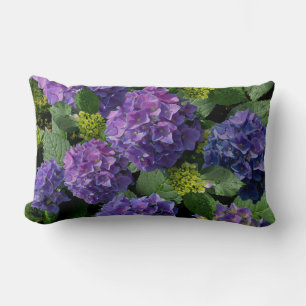 Coussin Rectangle Magnifique hydrangea fleur magenta vert violet ble