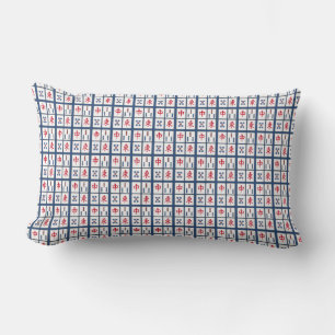 Coussin Rectangle Mahjong Carreaux de jeu Motif Design Lumbar Coussi