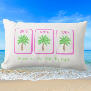Coussin Rectangle Mahjong de plage le jour, Mahj côtier la nuit