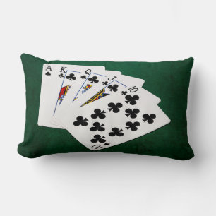 Coussin Rectangle Mains de poker - Brosse royale - Costume de clubs