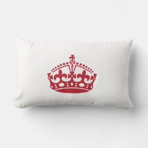 Coussin Rectangle Maintenez calme la couronne de victoire rouge