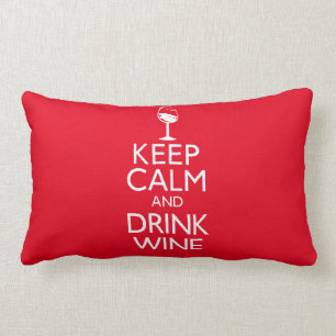 Coussin Rectangle Maintenez vin calme et de boissons