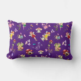 Coussin Rectangle Maison de champignons de fées pourpres à thème