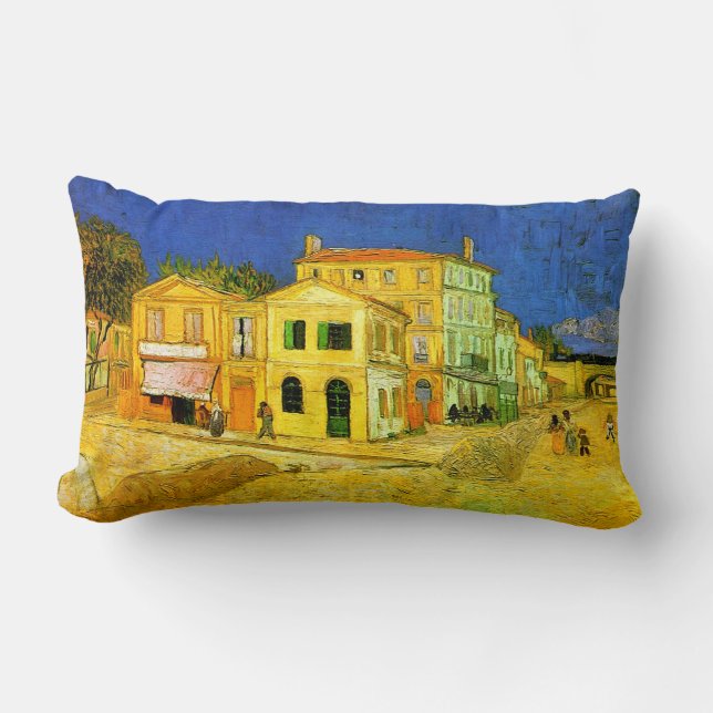 Coussin Rectangle Maison Jaune Van Gogh Art (Recto)