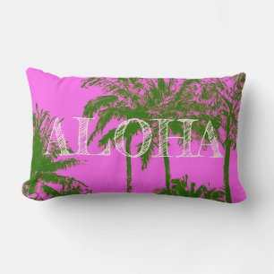 Coussin Rectangle Makena Beach Hawaiian Sketchy Palms Reversible