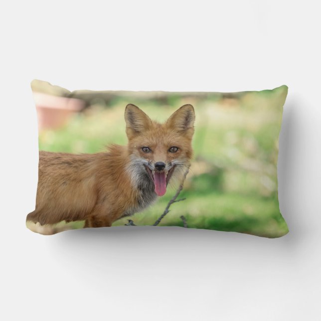 Coussin Rectangle Mama Fox dans la vallée de l'Hudson (Recto)