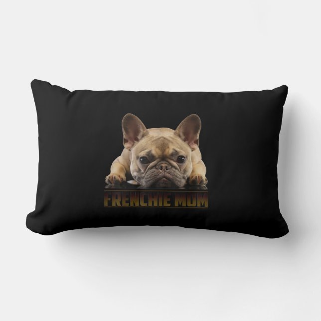 Coussin Rectangle maman frenchie | cadeau de maman bulldog (Recto)
