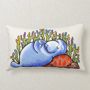 Coussin Rectangle Manatee Sea Turtle Stwood Party Beach Sand