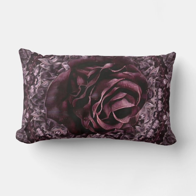 Coussin Rectangle Mandala de rose  (Recto)