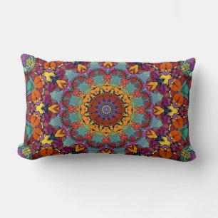 Coussin Rectangle Mandala en kaléidoscope fractal -64351