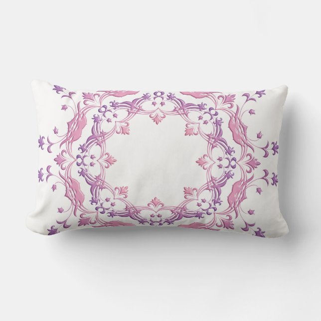 Coussin Rectangle Mandala floral ethnique (Recto)