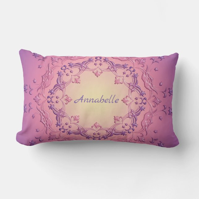 Coussin Rectangle Mandala. floral ethnique (Recto)
