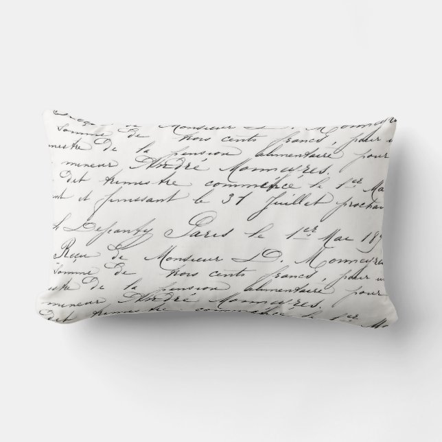 Coussin Rectangle Manuscrit français (Recto)