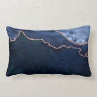 Marbre Bleu Abstrait De Minuit Avec Or Rose