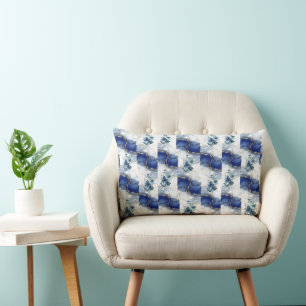 Coussin Rectangle Marbre Bleu élégant