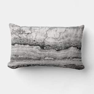 Coussin Rectangle Marbre gris granit motif en pierre abstrait