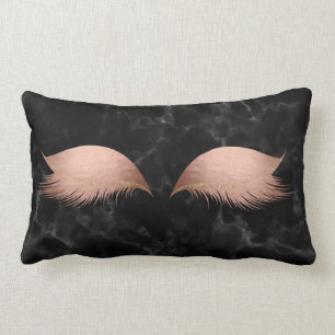 Coussin Rectangle Marbre noir gris Rose or Vip Lashes