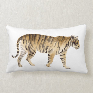 Coussin Rectangle Marche du tigre d'aquarelle