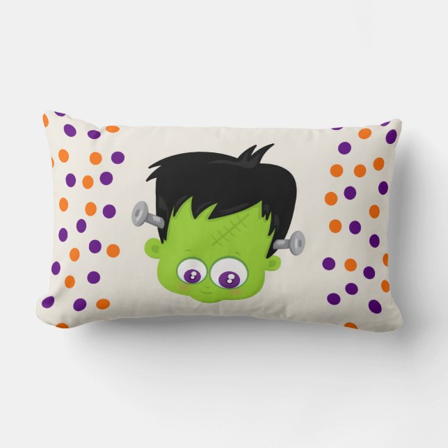 Coussin Rectangle Mare Green Frankenstein Monster face Halloween (Recto)