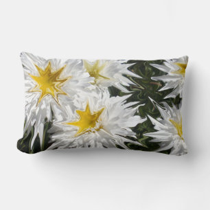 Coussin Rectangle Marguerites Blanches Liquidiisées, Poussin Lumbar.