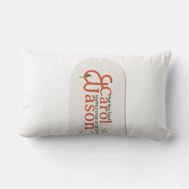 Coussin Rectangle Mariage botanique personnalisé (Verso)