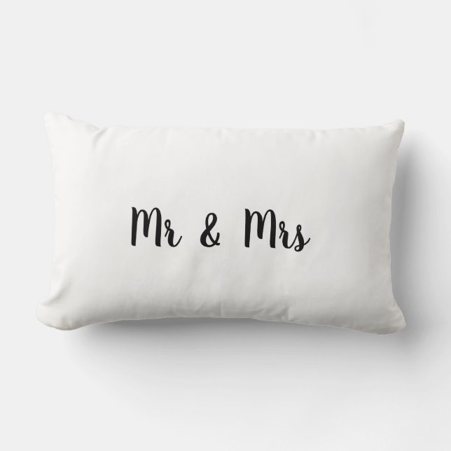 Coussin Rectangle mariage de style de texte simple blanc (Recto)