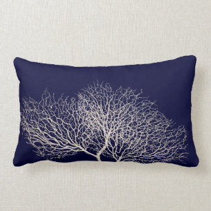 Coussin Rectangle Marine côtière Bleu Mer Blancs Plage de corail