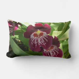 Coussin Rectangle Maroon Orchids II