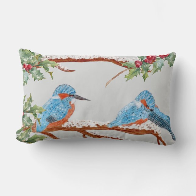 Coussin Rectangle Martin-pêcheur avec un plan d'action  (Recto)