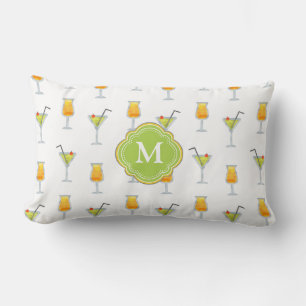 Coussin Rectangle Martini et cocktails Happy Hour avec Monogram