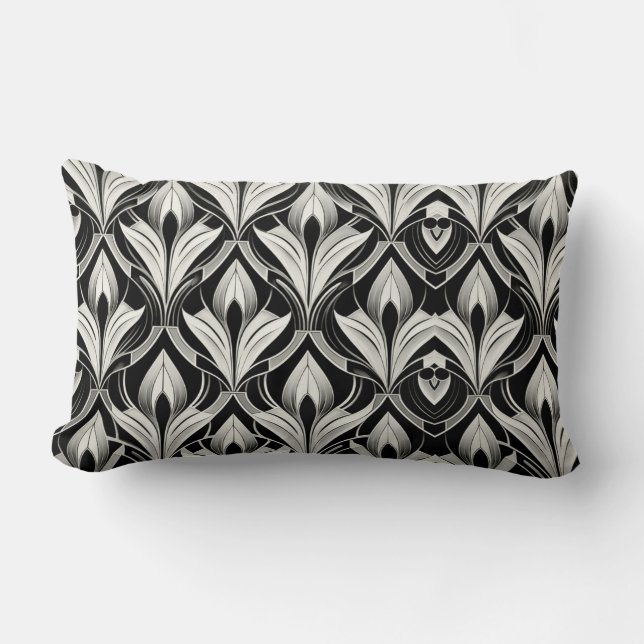 Coussin Rectangle Maton noir et blanc contrasté (Recto)