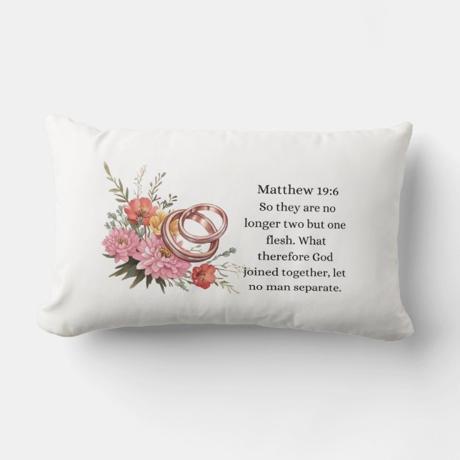 Coussin Rectangle Matthieu 19:6 (Recto)