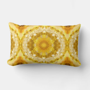 Coussin Rectangle Médaillon Motif en Motif Batik Jaune de moutarde