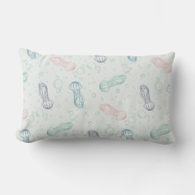 Coussin Rectangle Méduses dérivent double face (Recto)