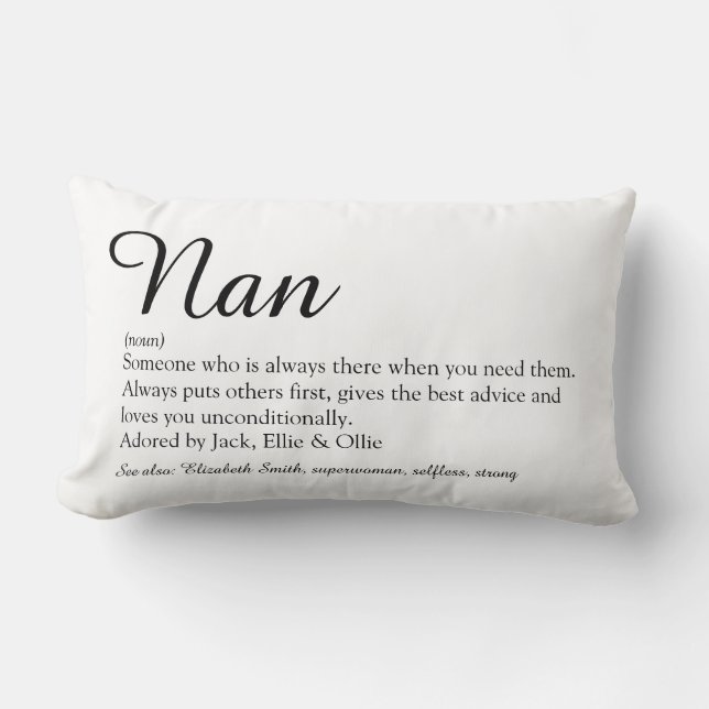 Coussin Rectangle Meilleur Jeu De Grand-Mère, Script De Définition D (Recto)