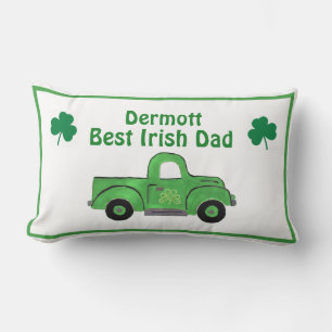 Coussin Rectangle Meilleur papa irlandais camion vert vintage peint