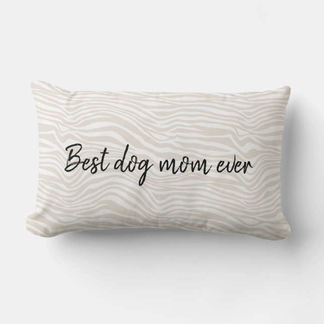 Coussin Rectangle Meilleure maman de chien Impression zèbre (Recto)