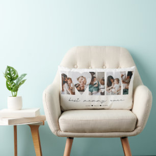 Coussin Rectangle Meilleure Maman Moderne Collage Photo Fête des Mèr