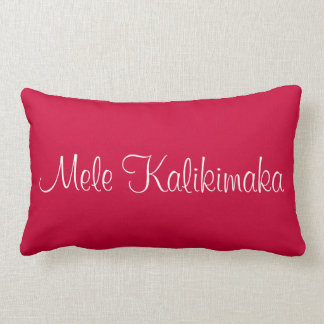 Coussin Rectangle Mele Kalikimaka Calligraphie blanche Rouge brillan