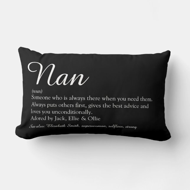 Coussin Rectangle Mème, Définition de grand-mère, le meilleur script (Recto)