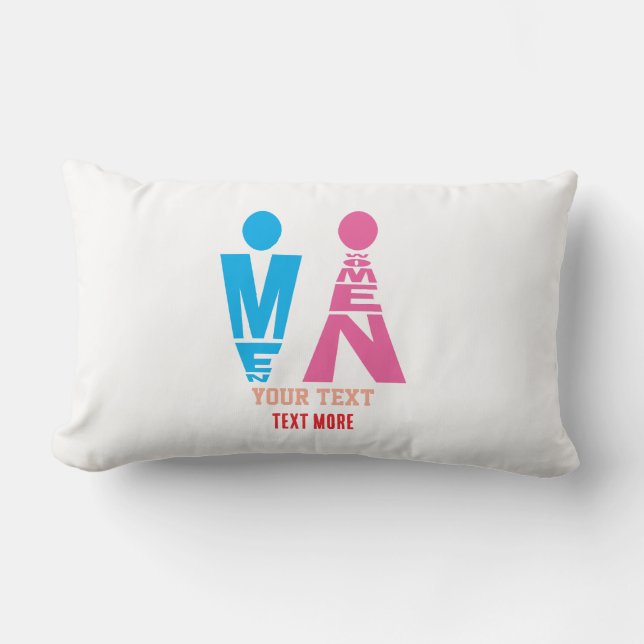 Coussin Rectangle Men and Women Typography Icon Design (Recto)