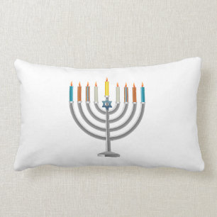 Coussin Rectangle Menorah de Hanoukka