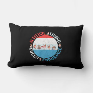 Coussin Rectangle Mentalité de joueur de baseball - Rouge Blanc Bleu
