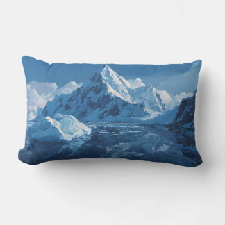 Coussin Rectangle Mer froide avec montagne