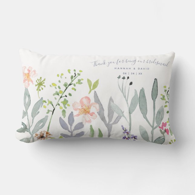 Coussin Rectangle Merci d'être notre servante d'accueil délicate flo (Recto)